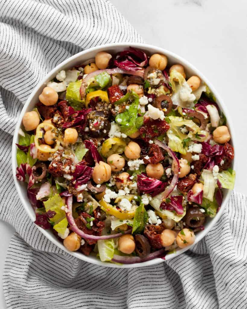 Italian chopped salad in a bowl