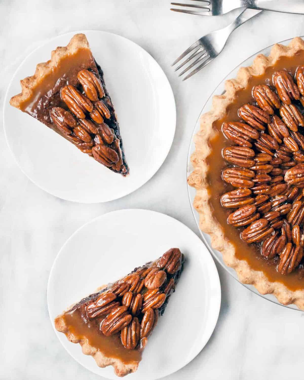 Salted Caramel Chocolate Pecan Pie Last Ingredient
