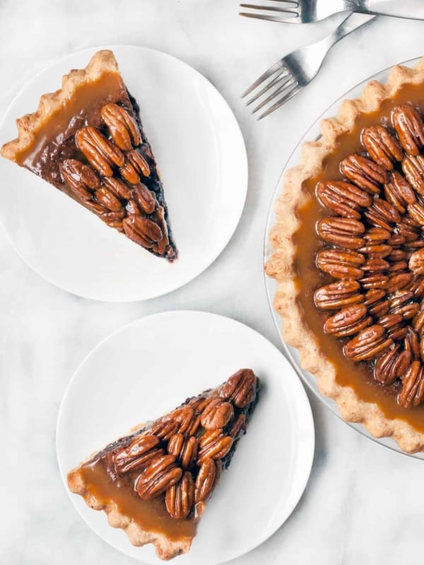 Salted Caramel Chocolate Pecan Pie