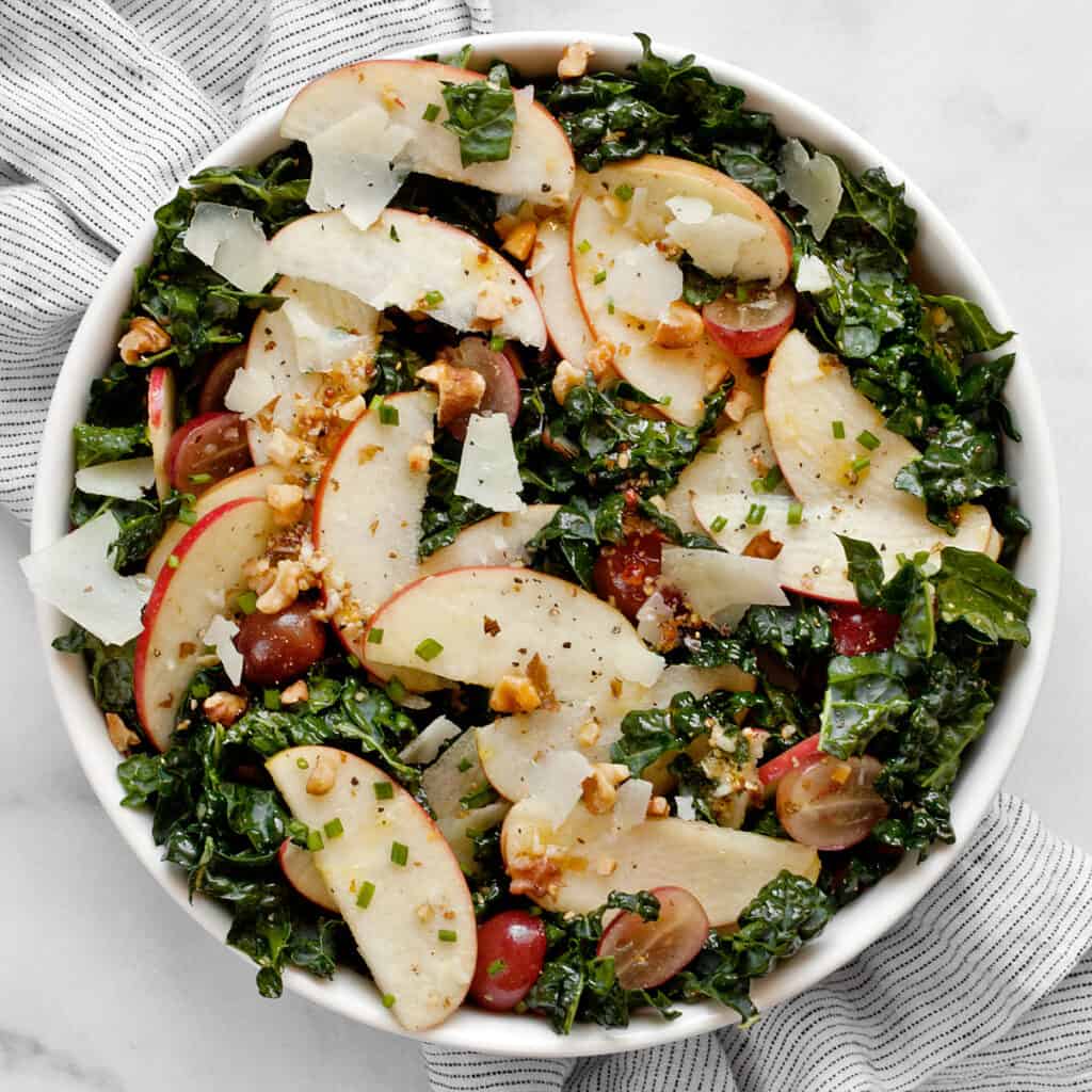 Kale Apple Salad with Grapes and Walnuts Last Ingredient
