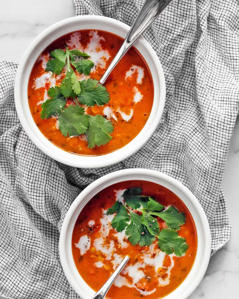 Curried Lentil Tomato Coconut Soup