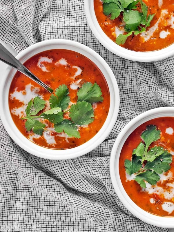 Curried Lentil Tomato Coconut Soup