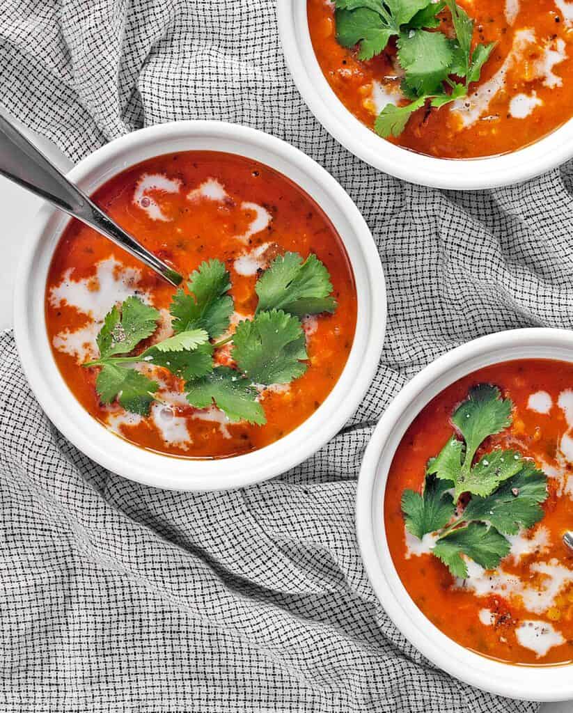 Curried Lentil Tomato Coconut Soup