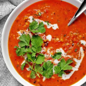 Curried Lentil Tomato Coconut Soup