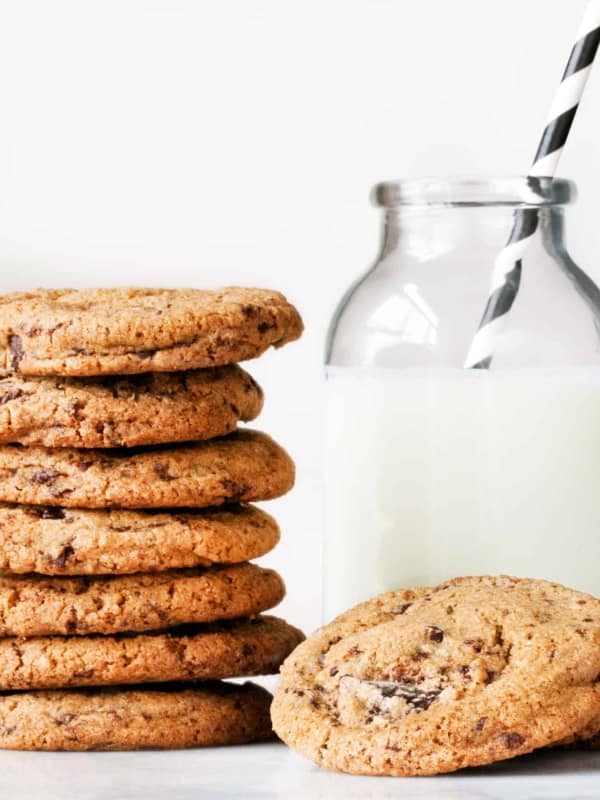 Whole Wheat Chocolate Chip Cookies & Milk