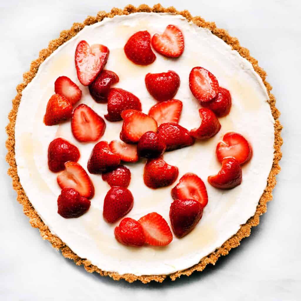 NoBake Ricotta Cheesecake with Honey & Strawberries Last Ingredient