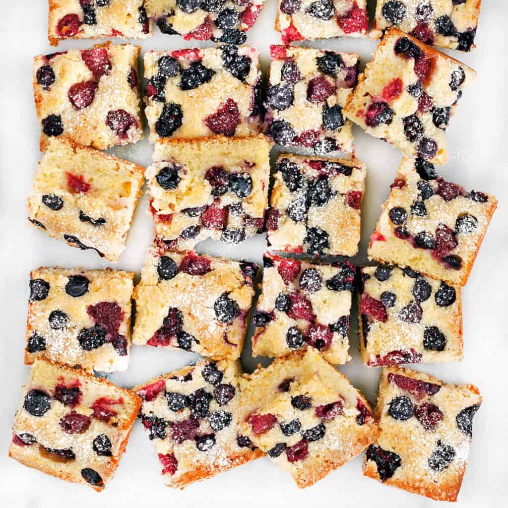 Mixed Berry Cornmeal Cake Last Ingredient