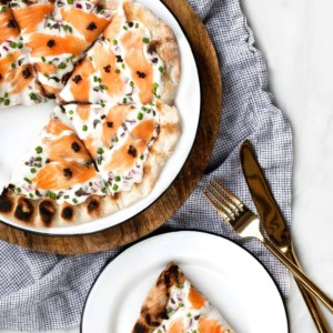 Grilled Pizza with Caviar and Smoked Salmon