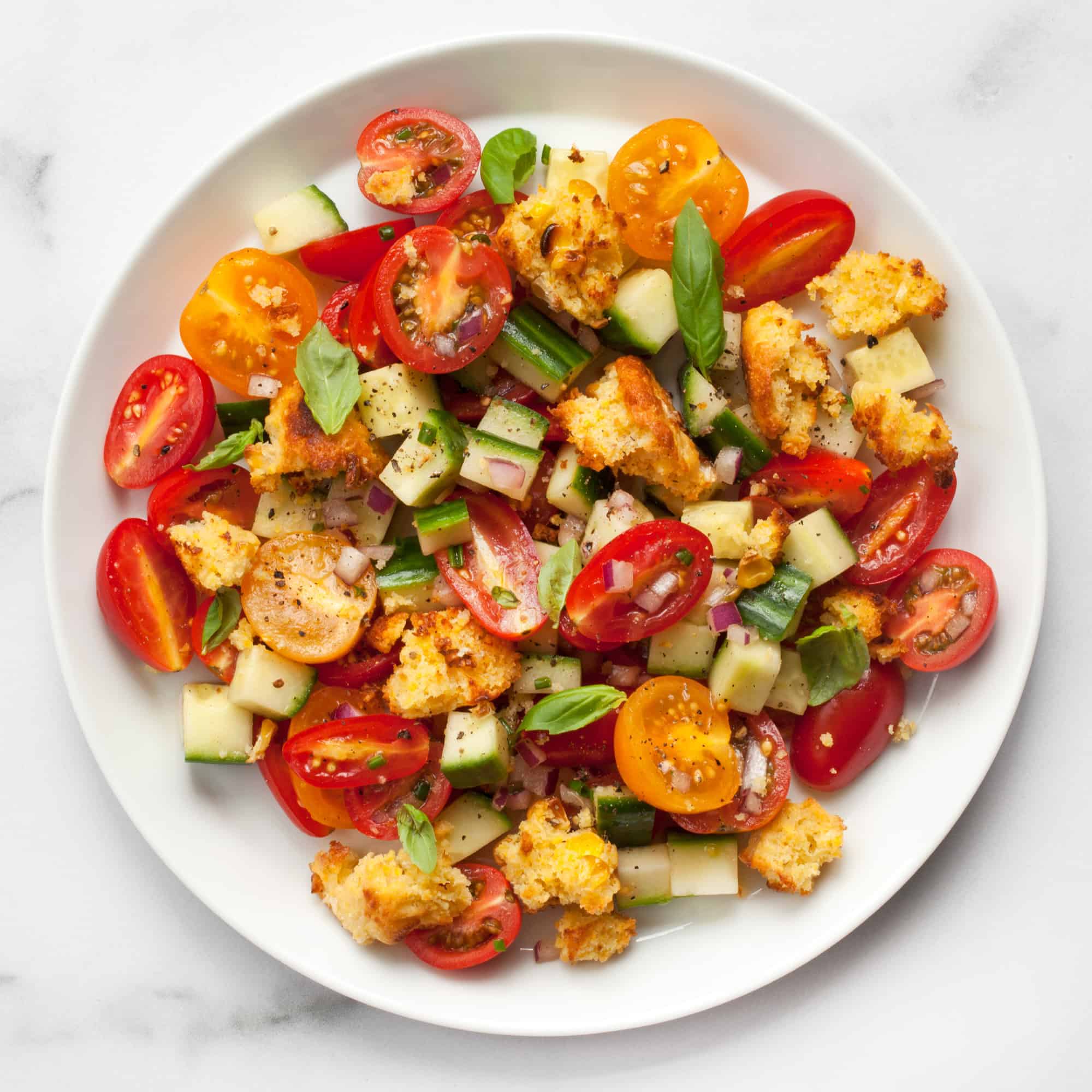 Cornbread Panzanella Salad with Cherry Tomatoes | Last Ingredient