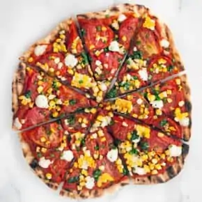 Grilled Corn and Roasted Tomato Pizza