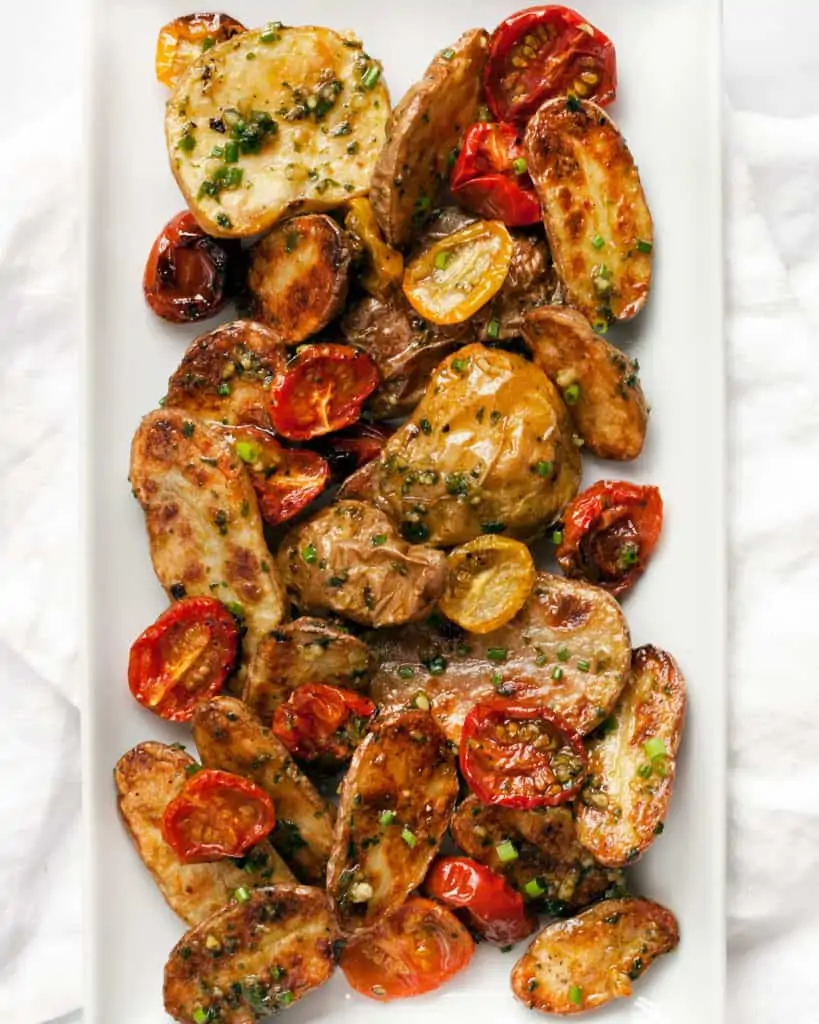 Roasted Tomato Pesto Potato Salad