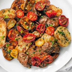 Roasted Tomato Pesto Potato Salad