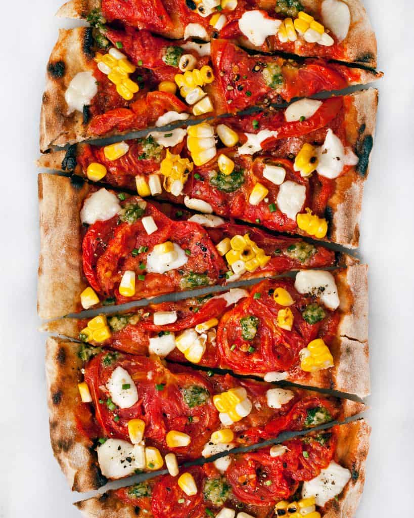 Grilled Corn and Roasted Tomato Pizza