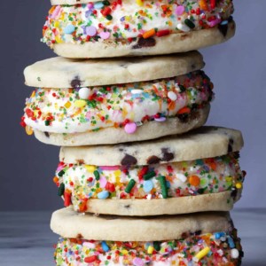 Chocolate Chip Shortbread Ice Cream Sandwiches