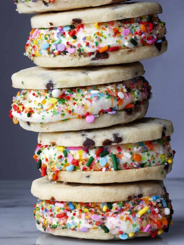 Chocolate Chip Shortbread Ice Cream Sandwiches