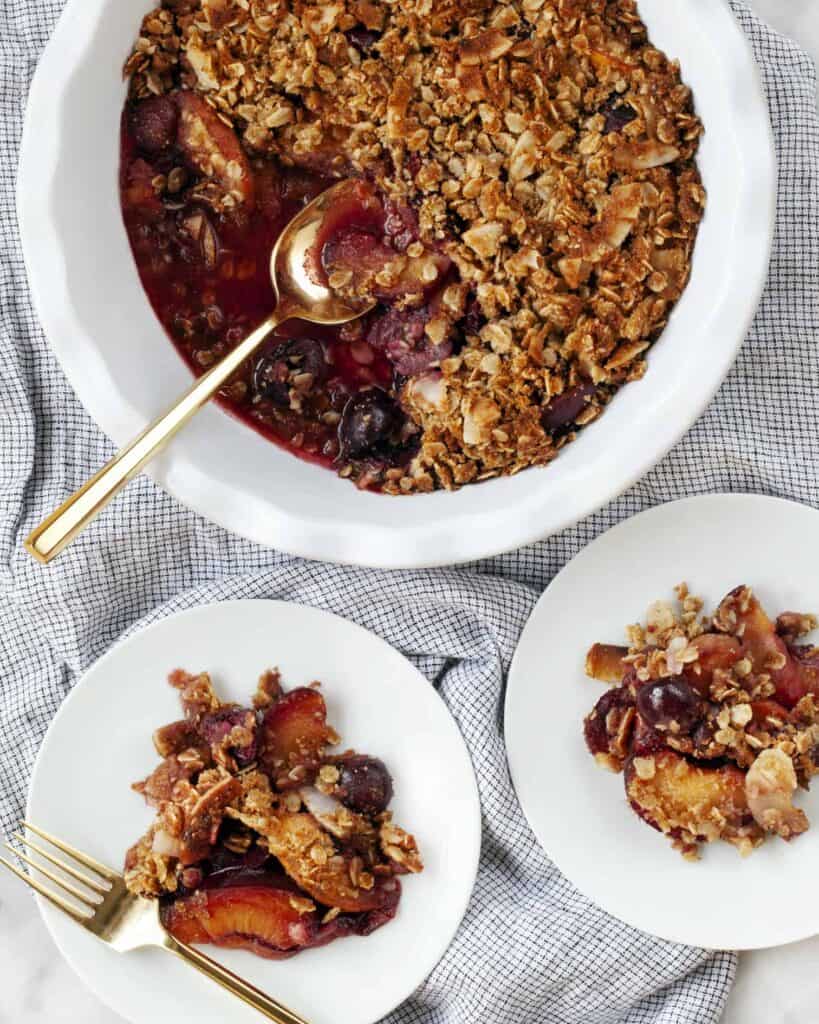 Coconut Stone Fruit Crisp