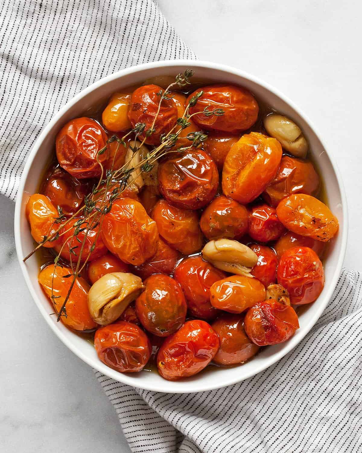 Tomato confit in a bowl.