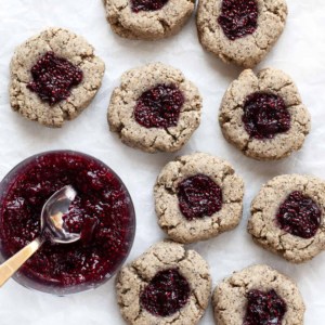 Vegan Cherry Chia Jam Thumbprint Cookies