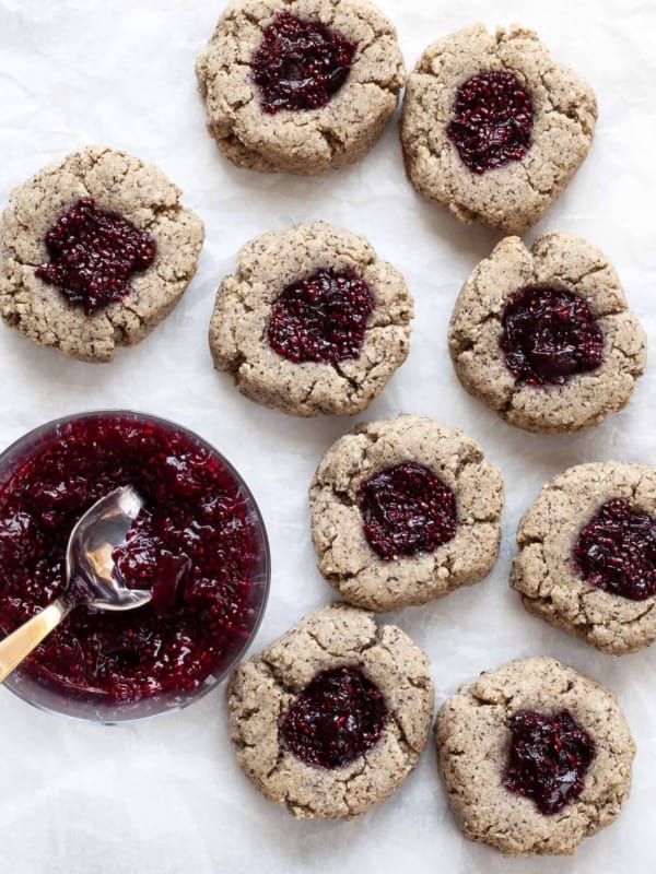 Vegan Cherry Chia Jam Thumbprint Cookies