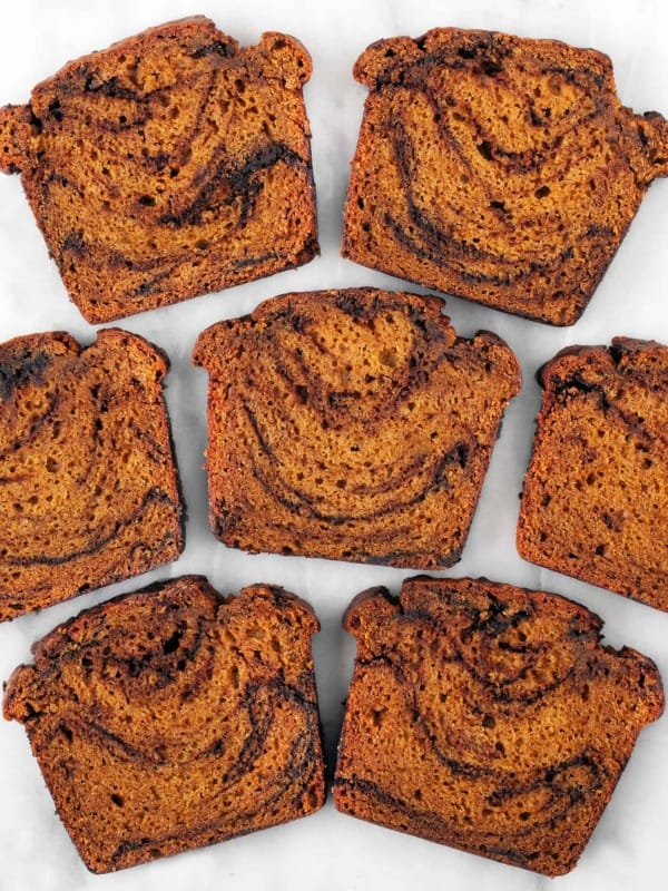 Chili Chocolate Pumpkin Marble Bread