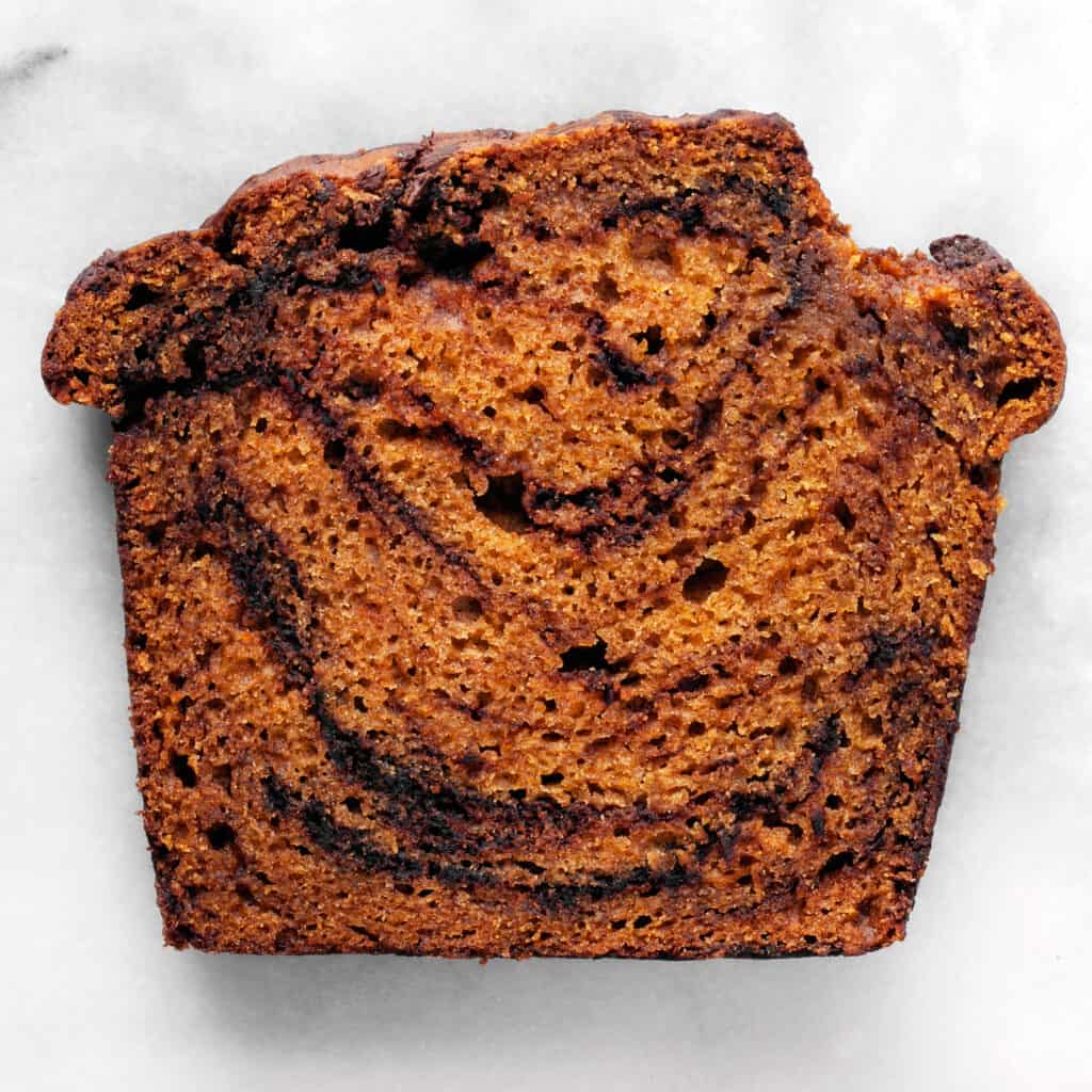 Chili Chocolate Pumpkin Marble Bread
