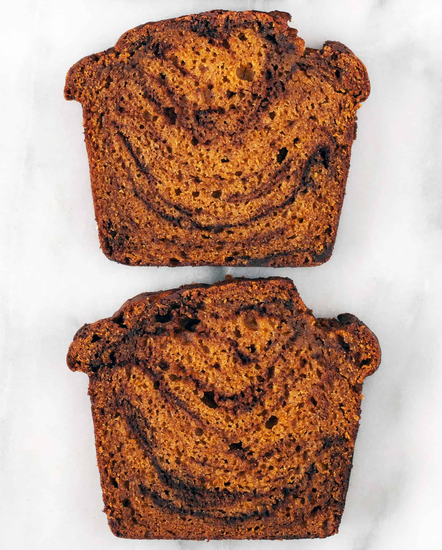 Chili Chocolate Pumpkin Marble Bread