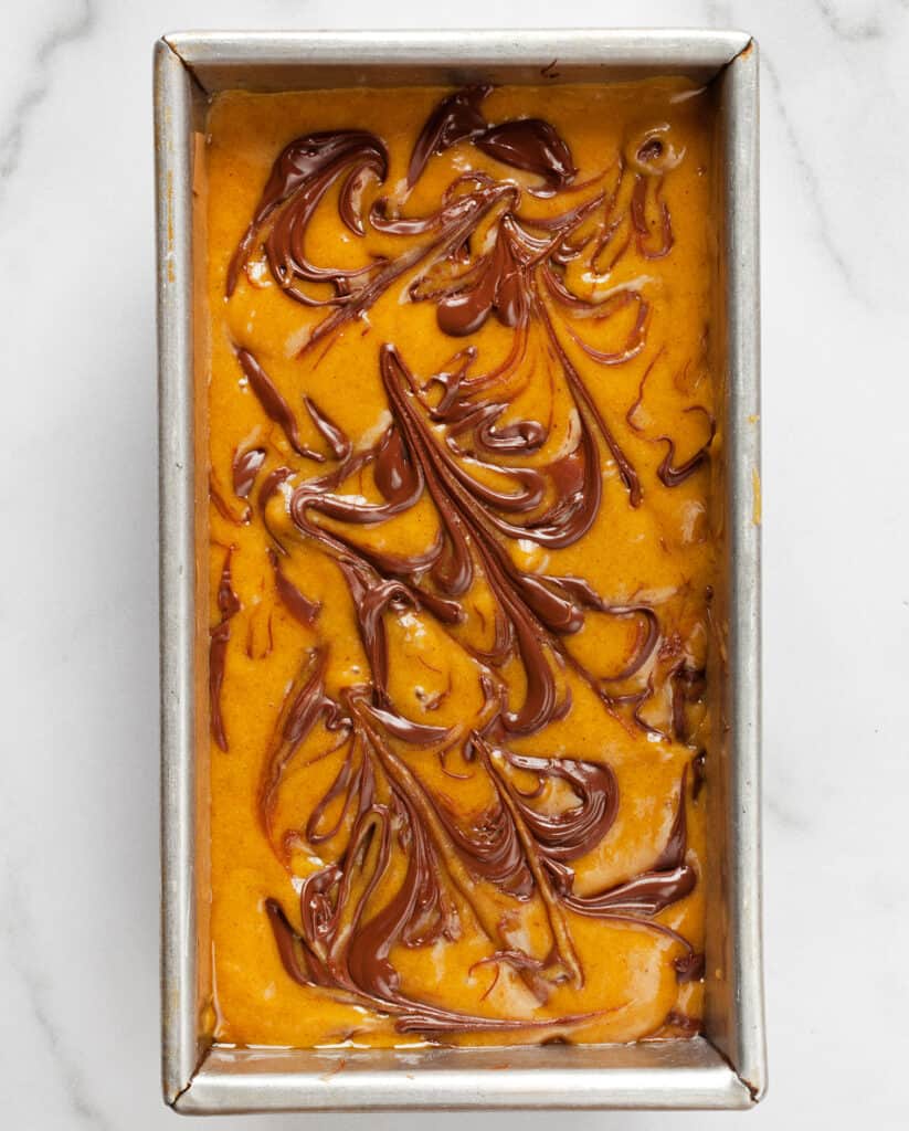 Chili Chocolate Pumpkin Marble Bread