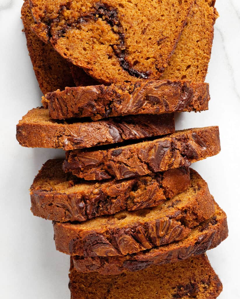 Chili Chocolate Pumpkin Marble Bread