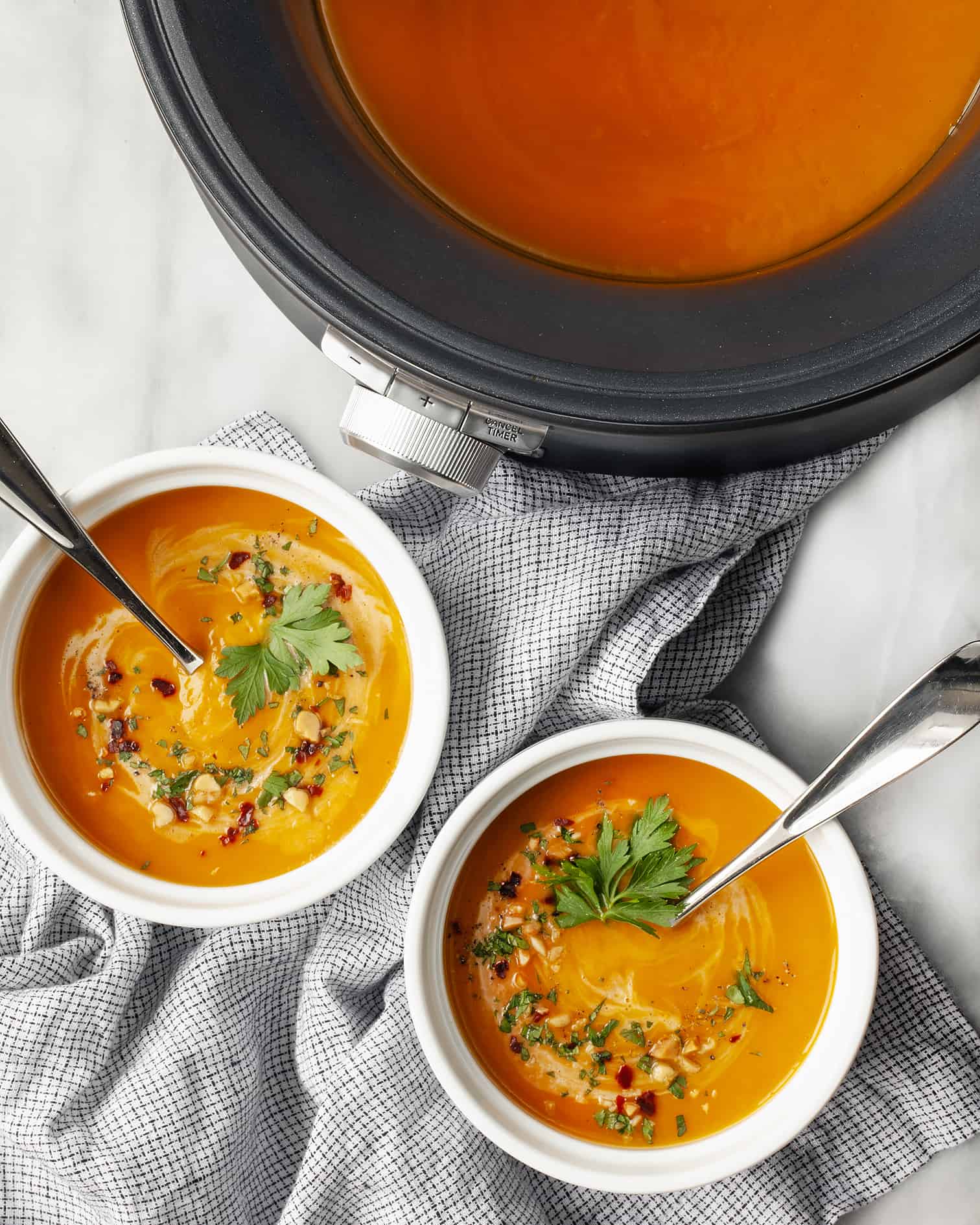 Slow Cooker Curried Butternut Squash Soup