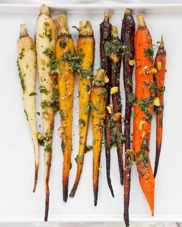 Roasted Rainbow Carrots with Carrot Top Pesto | Last Ingredient