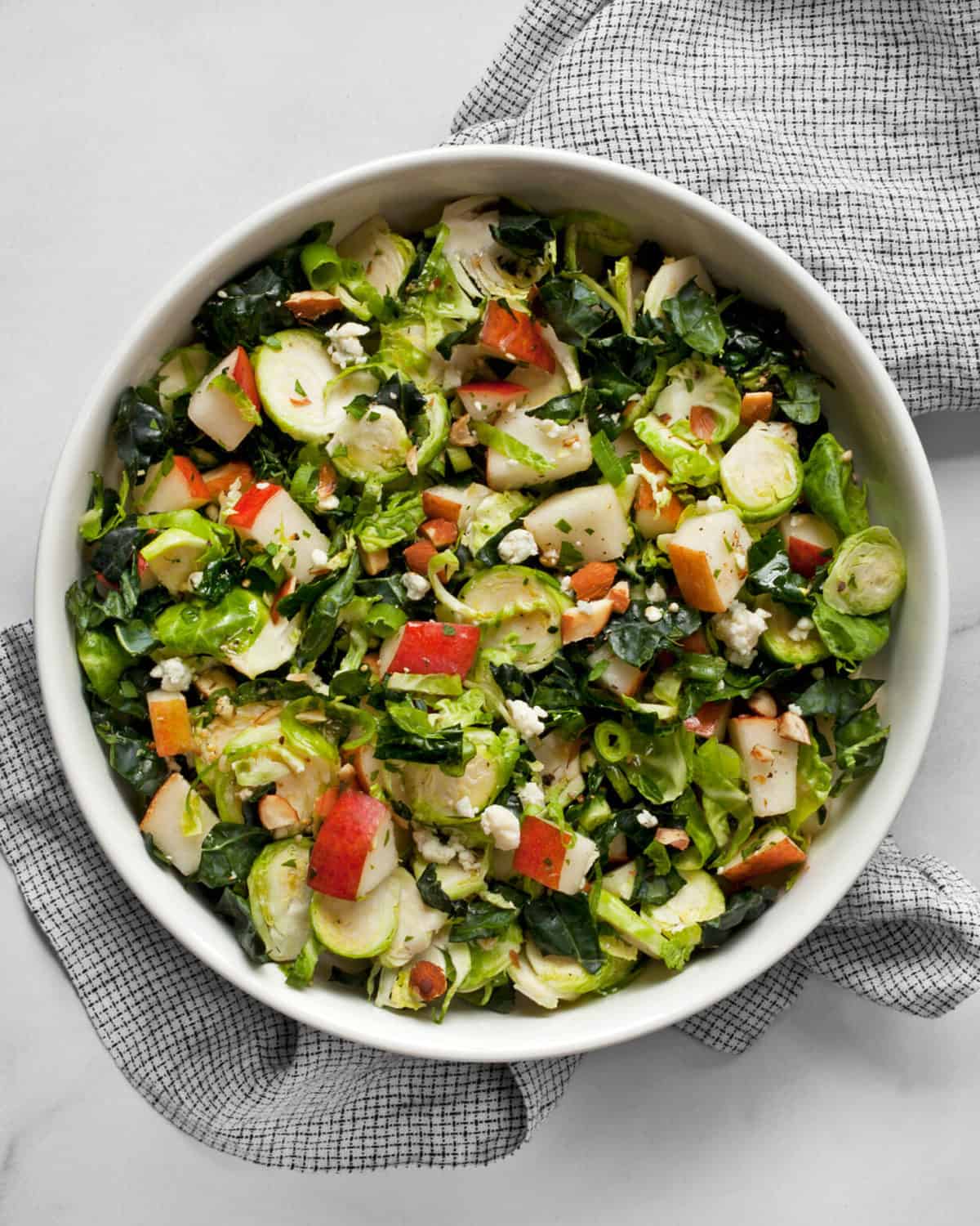 Kale Brussels Sprout and Pear Salad Last Ingredient