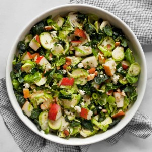 Kale Brussels Sprout Pear Salad