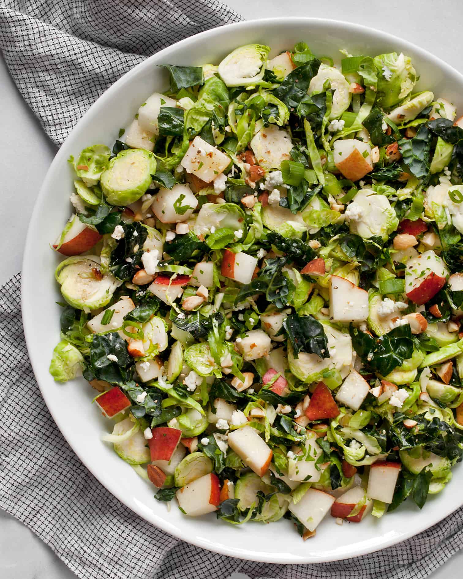 Kale Brussels Sprout Pear Salad