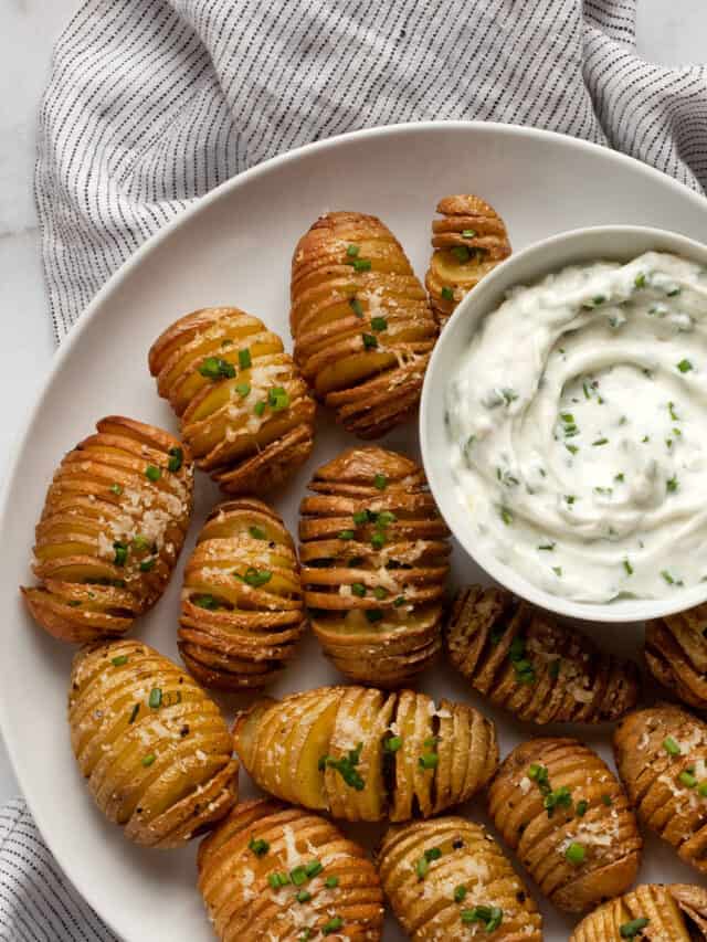 Mini Hasselback Potatoes with Herby Yogurt Last Ingredient