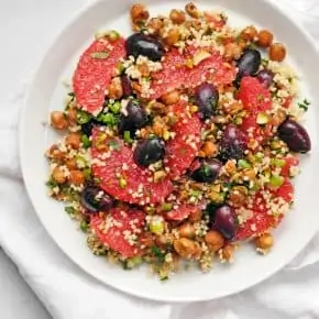 Millet Salad with Grapefruit Olives and Chickpeas