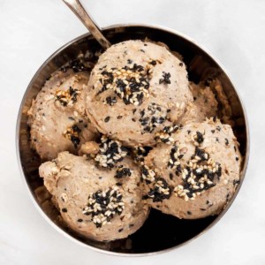 Vegan Roasted Banana Tahini Ice Cream