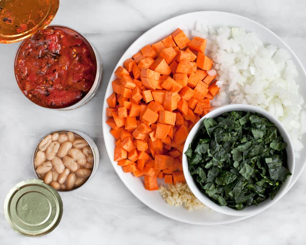 White Bean, Sweet Potato and Kale Soup