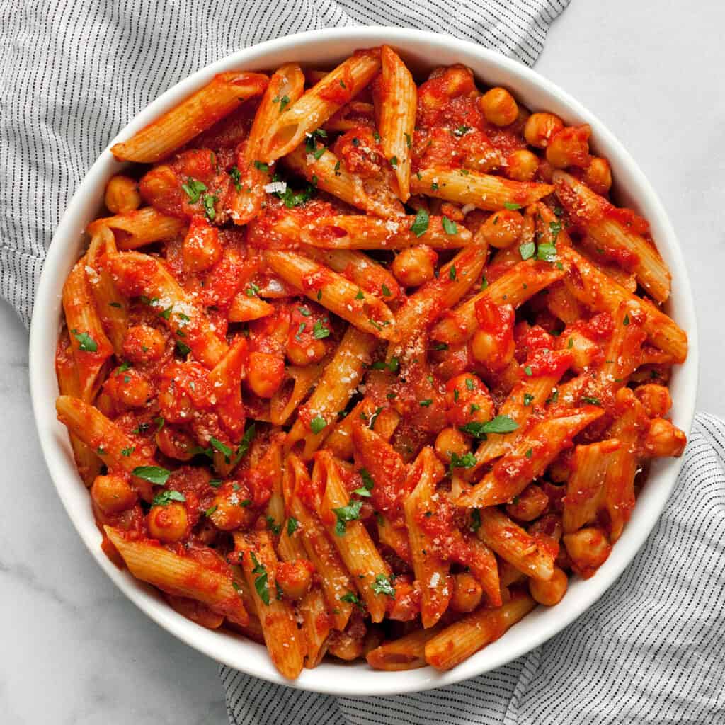 Penne Arrabbiata with Chickpeas Last Ingredient