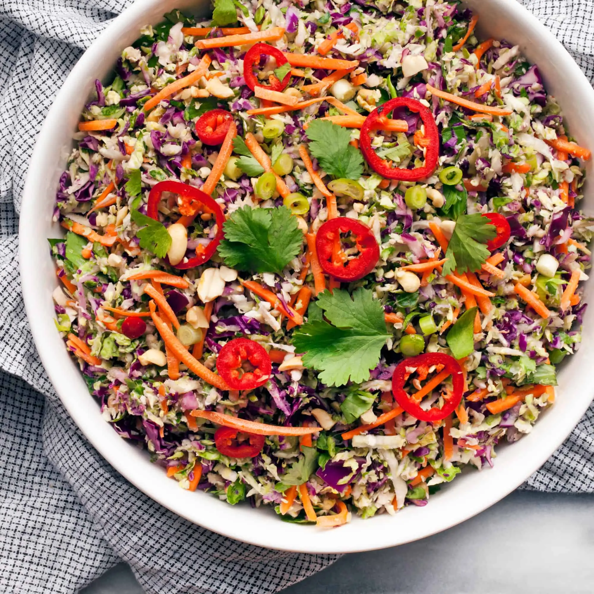 Crunchy Brussels Sprouts Peanut Salad