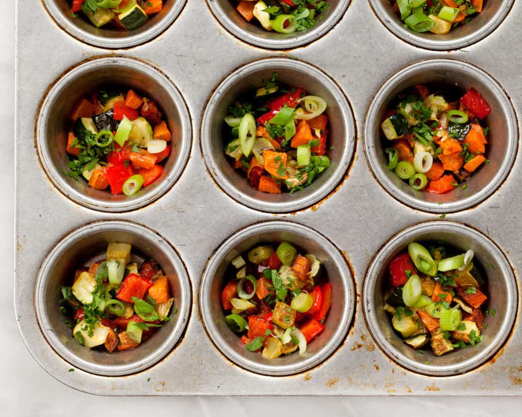 Spicy Roasted Vegetable Egg Cups