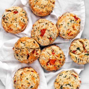 Tomato Arugula Feta Biscuits