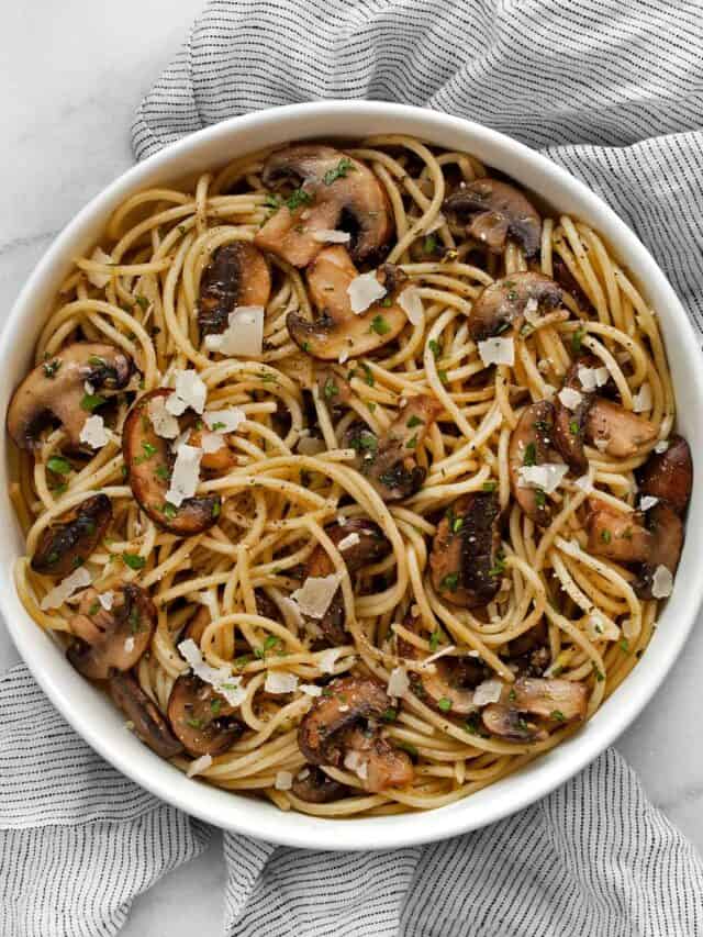 Easy Lemon Mushroom Spaghetti Last Ingredient