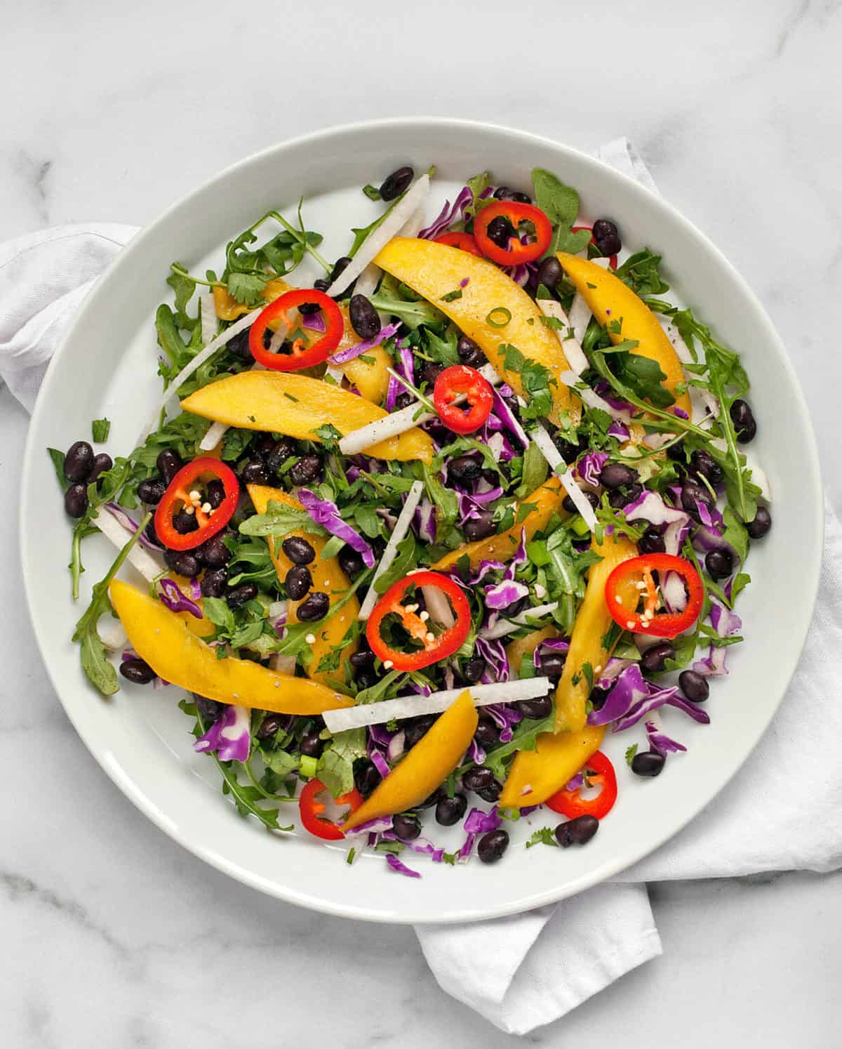 Mango Jicama Black Bean Red Cabbage Salad Last Ingredient