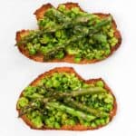 Smashed Pea Asparagus Tartines