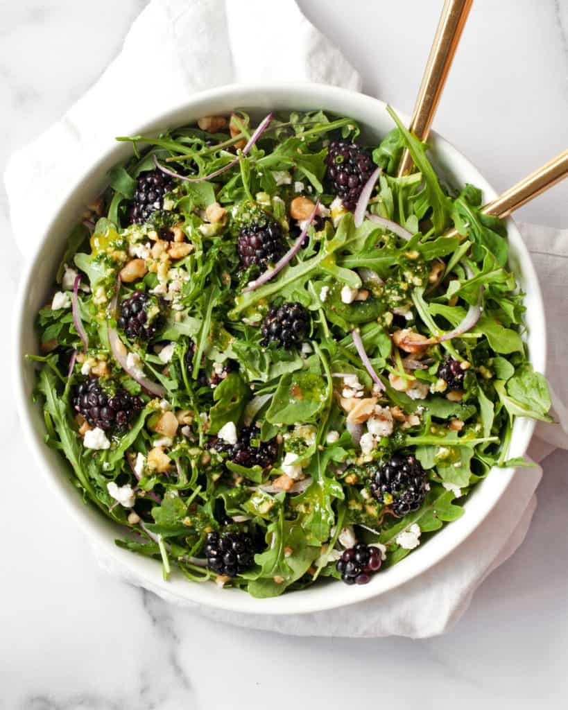 Blackberry Salad with Basil Pesto Vinaigrette