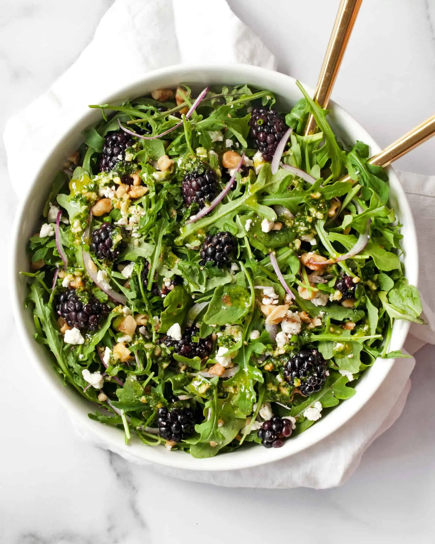 Blackberry Salad with Basil Pesto Vinaigrette