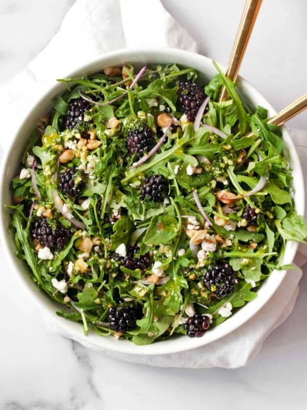 Blackberry Salad with Basil Pesto Vinaigrette