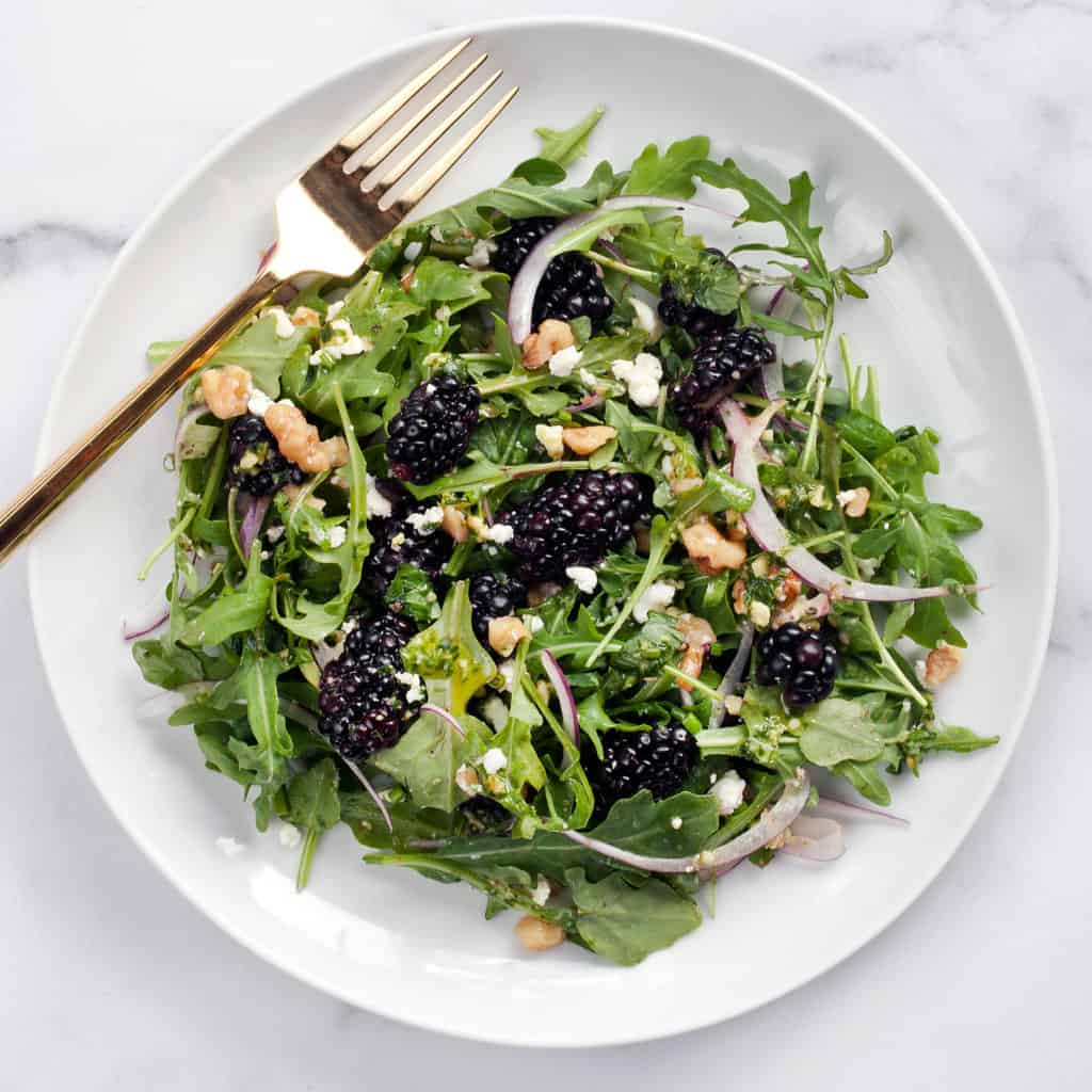 Blackberry Salad with Basil Pesto Vinaigrette