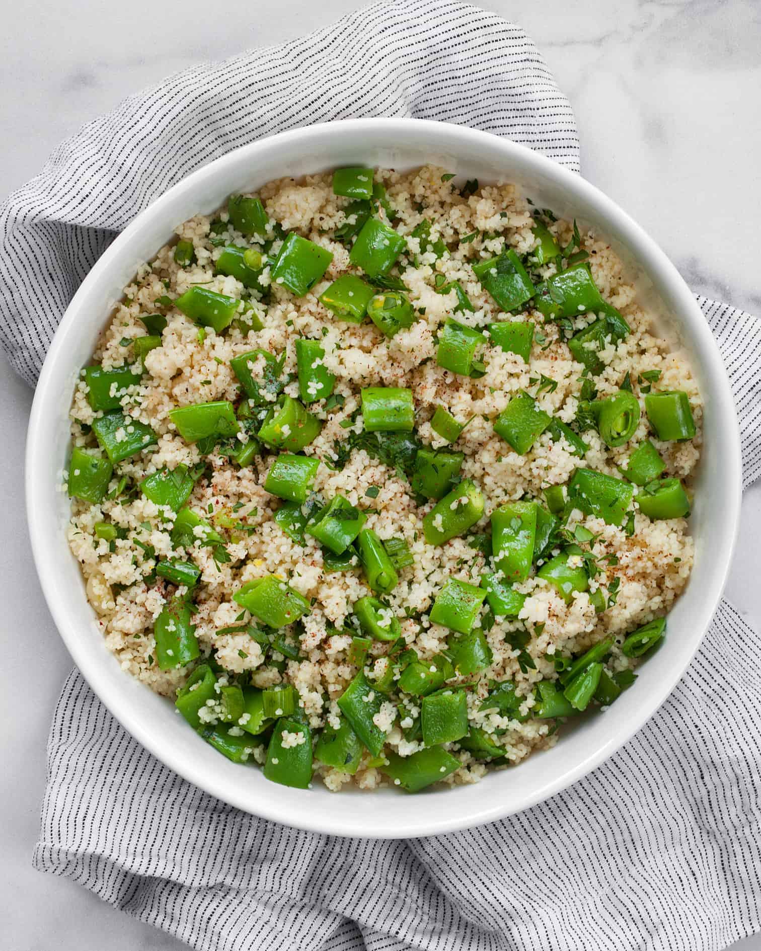 Sugar Snap Pea Lemon Couscous Last Ingredient