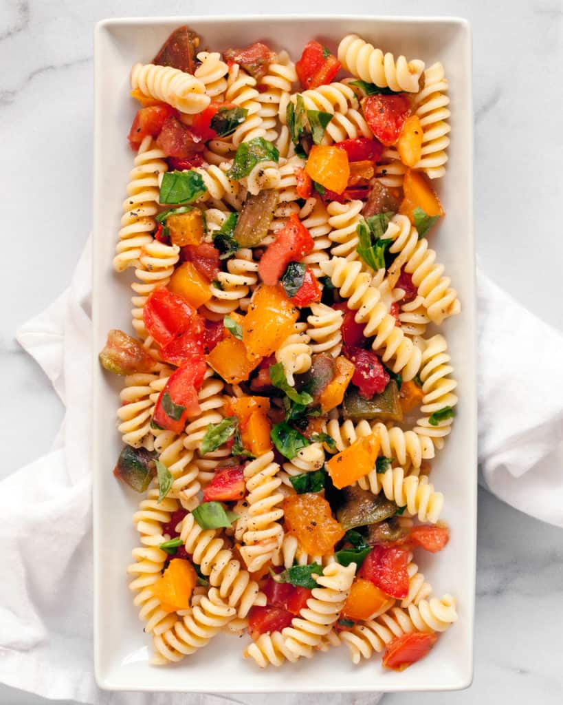 Heirloom Tomato Bruschetta Pasta Salad